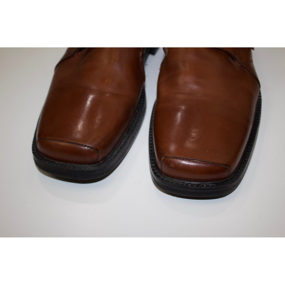 Stacy Adams Loafers Monk Strap Mens 10M Brown Square Toe Leather Buckle Shoes - Picture 9 of 14